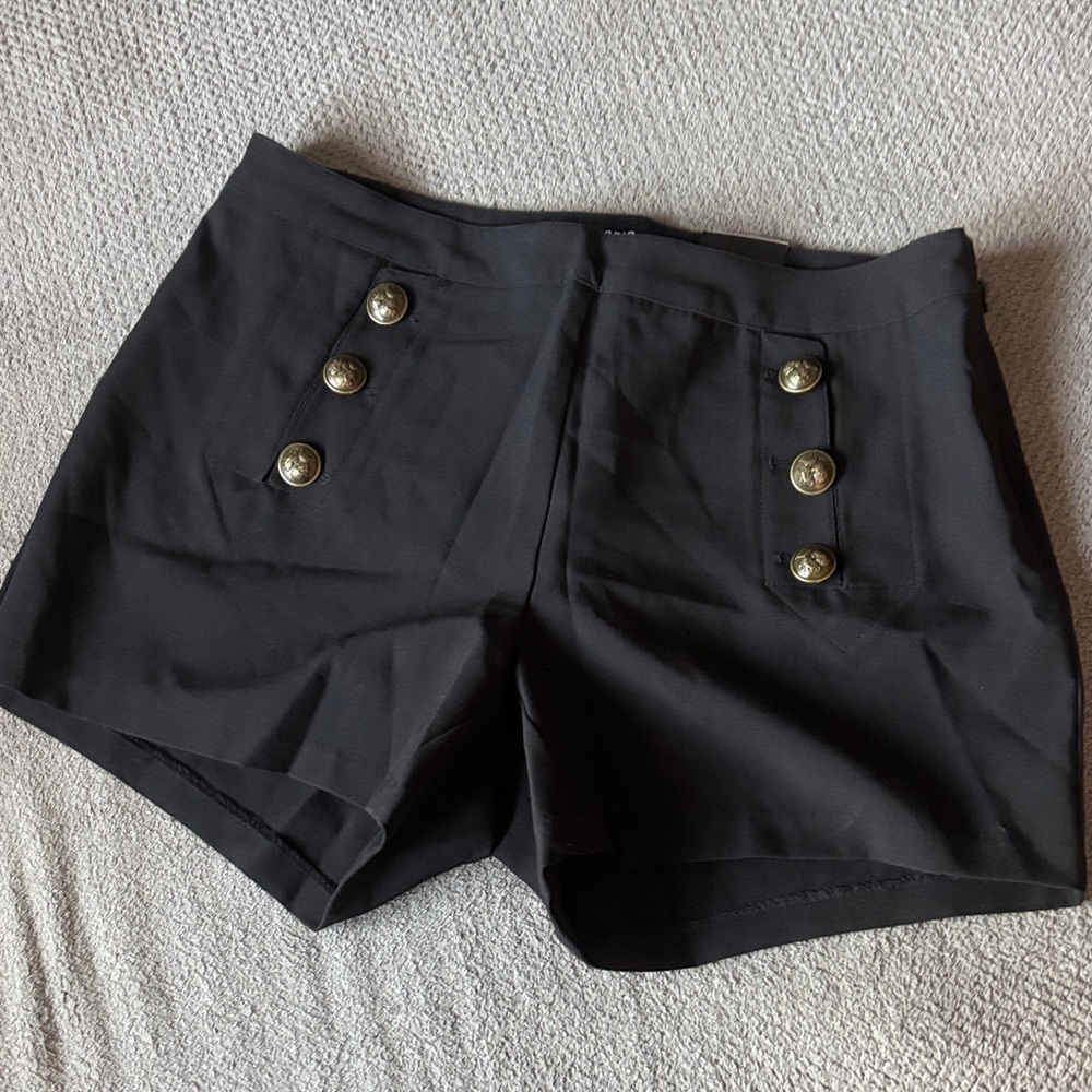 torrid Black High-Rise Sailor Buttoned Shorts